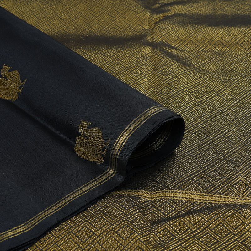 Hayagrivas Handloom Maroon Kanjivaram Silk Saree with Karum Neelam Border KBF223E8-1