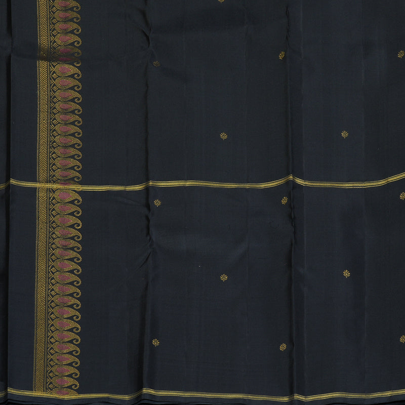 Hayagrivas Handloom Maroon Kanjivaram Silk Saree with Karum Neelam Border KBF223E8-1