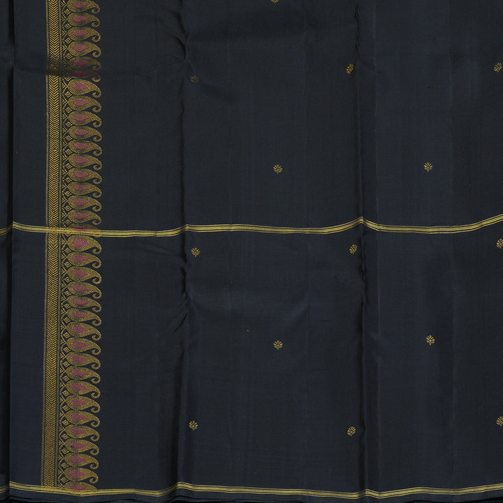 Hayagrivas Handloom Maroon Kanjivaram Silk Saree with Karum Neelam Border KBF223E8-1