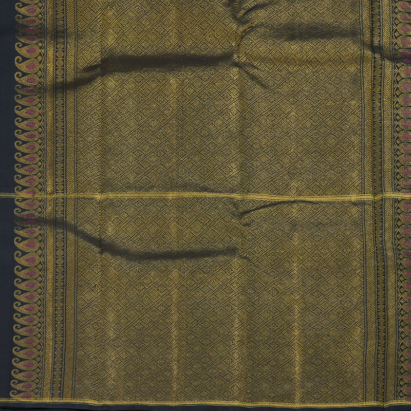 Hayagrivas Handloom Maroon Kanjivaram Silk Saree with Karum Neelam Border KBF223E8-1