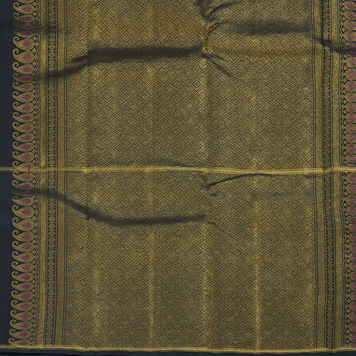 Hayagrivas Handloom Maroon Kanjivaram Silk Saree with Karum Neelam Border KBF223E8-1