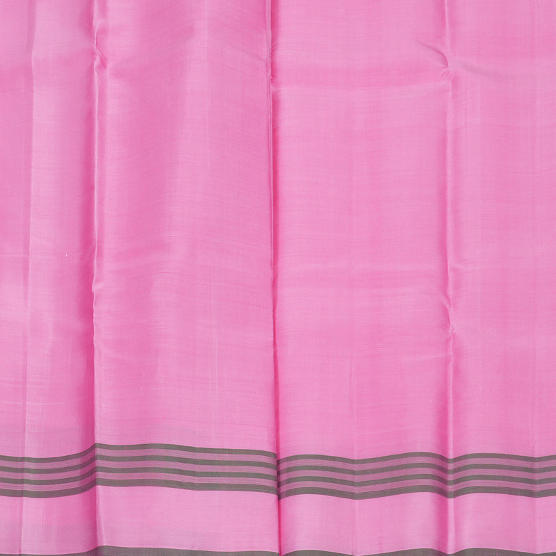 Hayagrivas Handloom Half-White Kanjivaram Silk Saree with Baby Pink Border KBF224E1-2