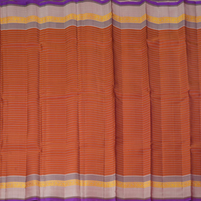 Hayagrivas Handloom Rust Orange Kanjivaram Silk Saree KBF224E2-4