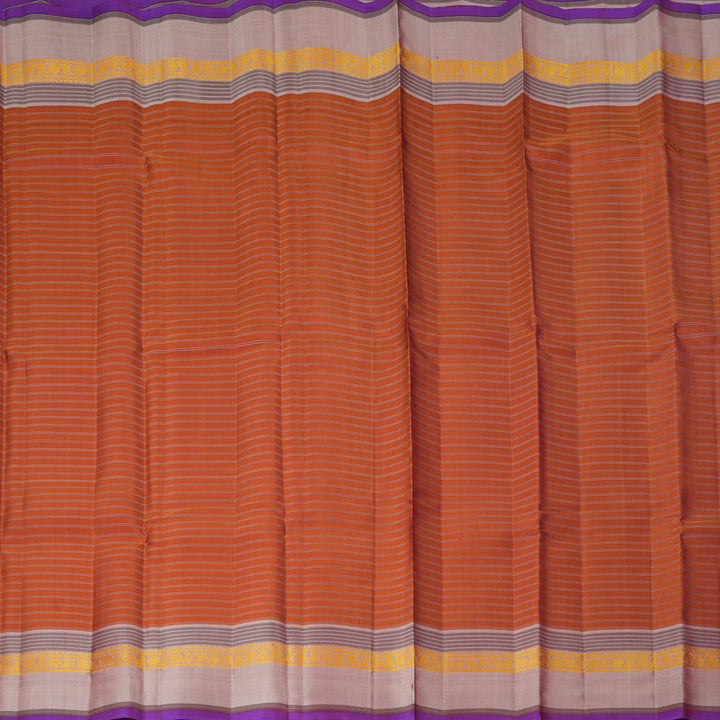 Hayagrivas Handloom Rust Orange Kanjivaram Silk Saree KBF224E2-4