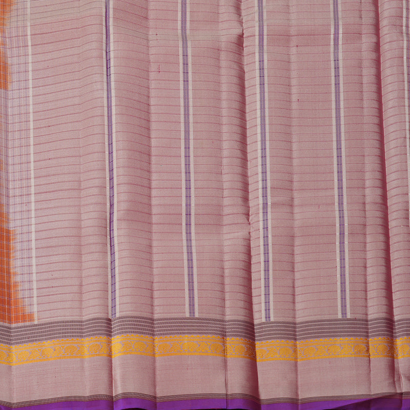 Hayagrivas Handloom Rust Orange Kanjivaram Silk Saree KBF224E2-4