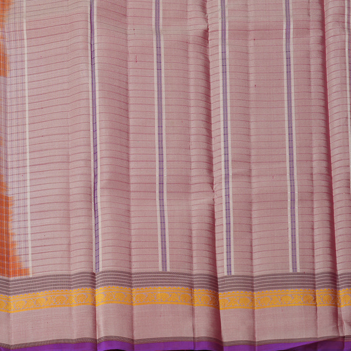 Hayagrivas Handloom Rust Orange Kanjivaram Silk Saree KBF224E2-4