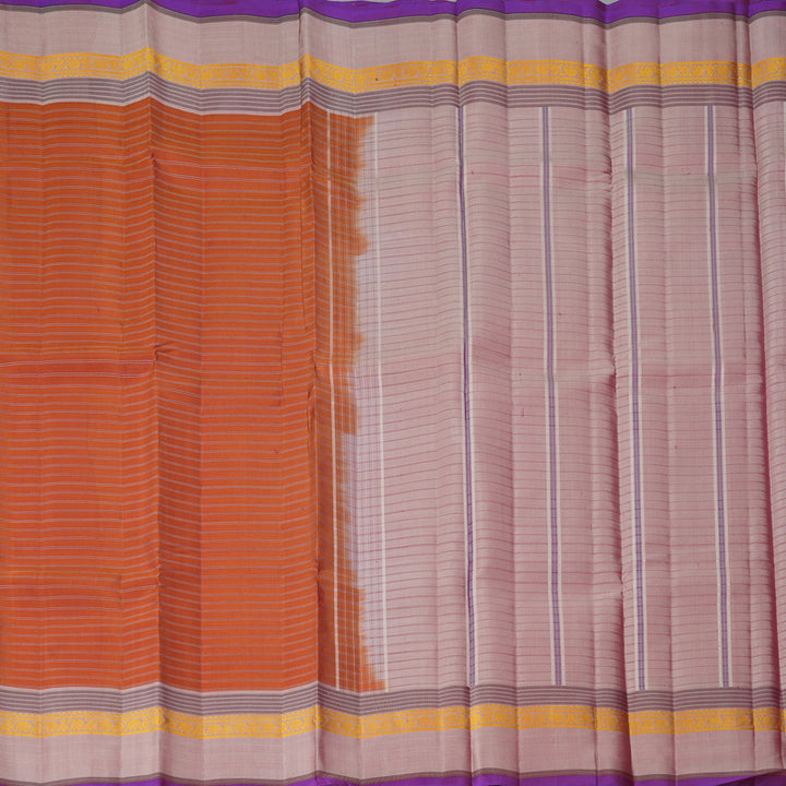 Hayagrivas Handloom Rust Orange Kanjivaram Silk Saree KBF224E2-4