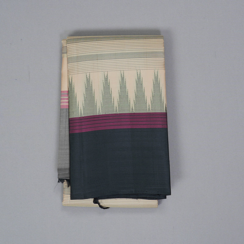 Hayagrivas Handloom Sandal Kanjivaram Silk Saree with Ganga Jamuna Border KBF224E4-1