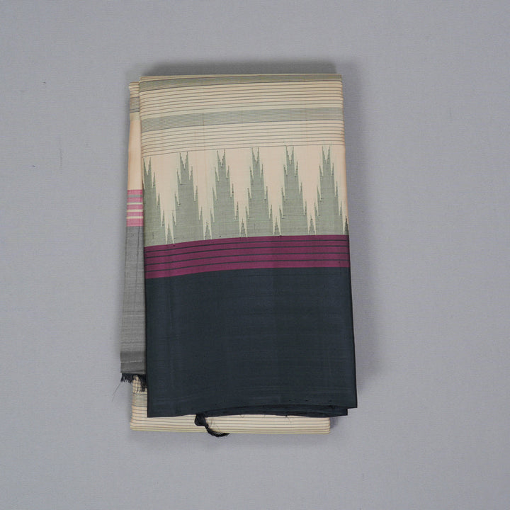 Hayagrivas Handloom Sandal Kanjivaram Silk Saree with Ganga Jamuna Border KBF224E4-1