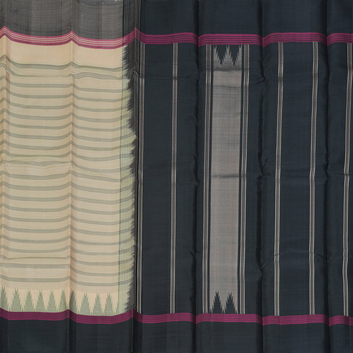 Hayagrivas Handloom Sandal Kanjivaram Silk Saree with Ganga Jamuna Border KBF224E4-1