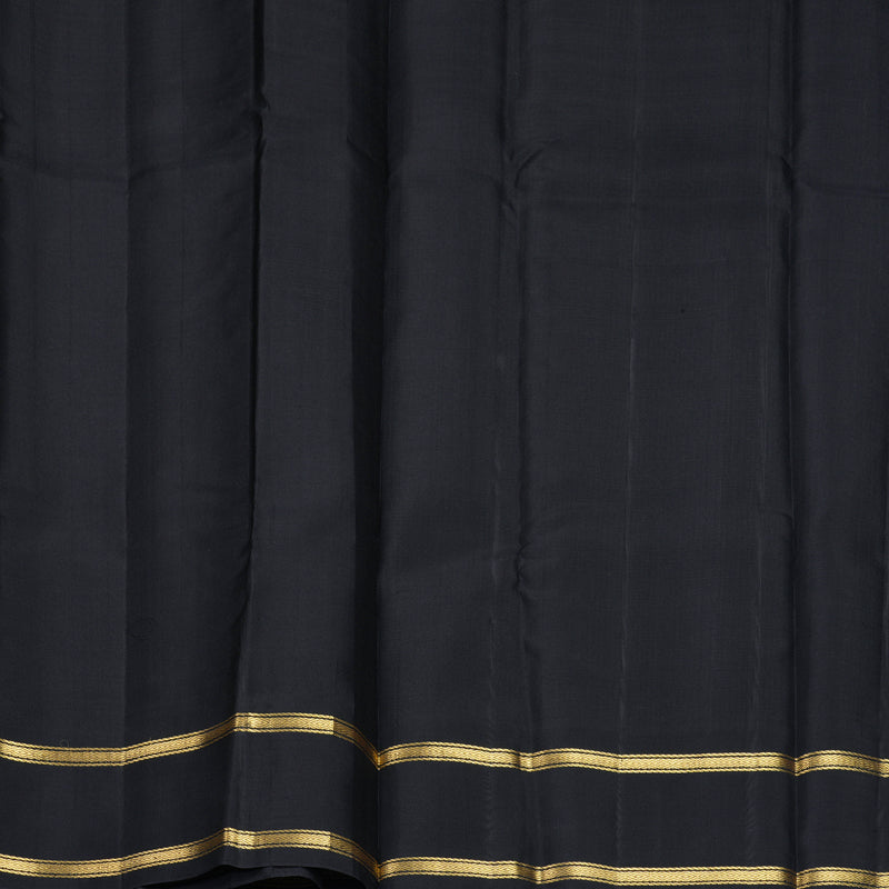 Hayagrivas Handloom Pista Green &amp; Black (Zasa Zasa Kattam) Kanjivaram Silk Saree KBF224E5-1