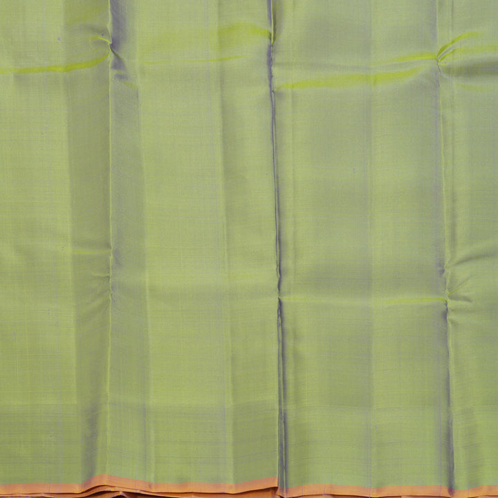 Hayagrivas Handloom Purple Kanjivaram Silk Saree with Leaf Green Border KBF224E6-1