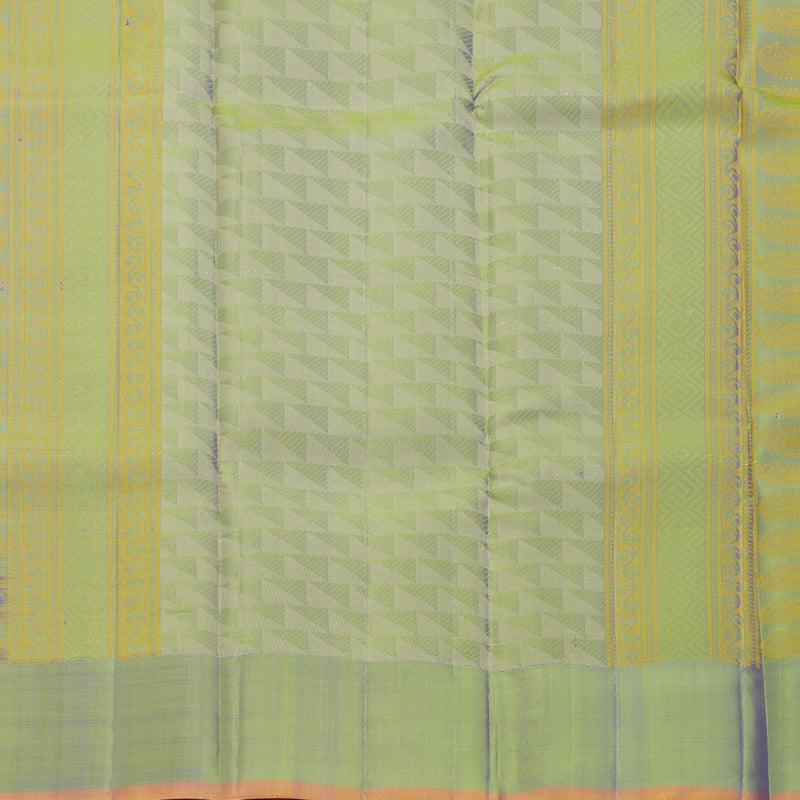 Hayagrivas Handloom Purple Kanjivaram Silk Saree with Leaf Green Border KBF224E6-1
