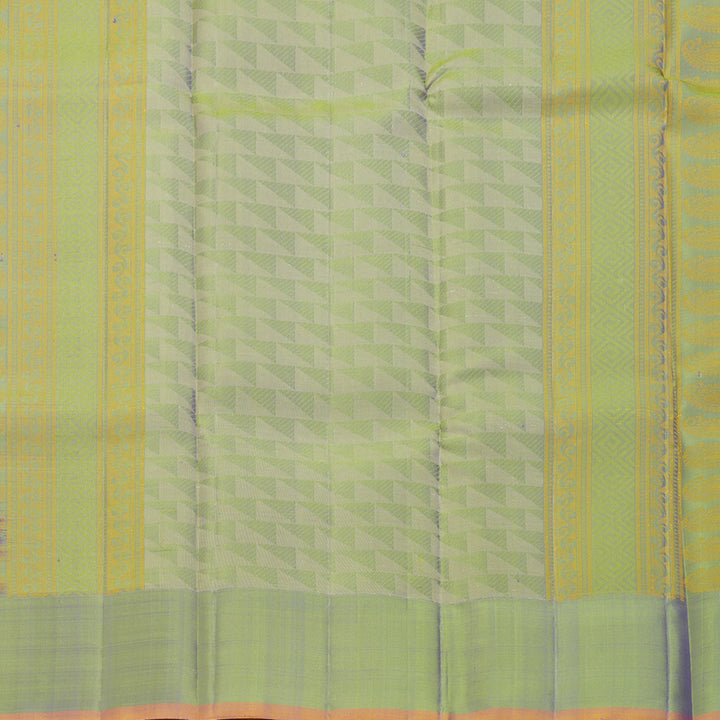 Hayagrivas Handloom Purple Kanjivaram Silk Saree with Leaf Green Border KBF224E6-1