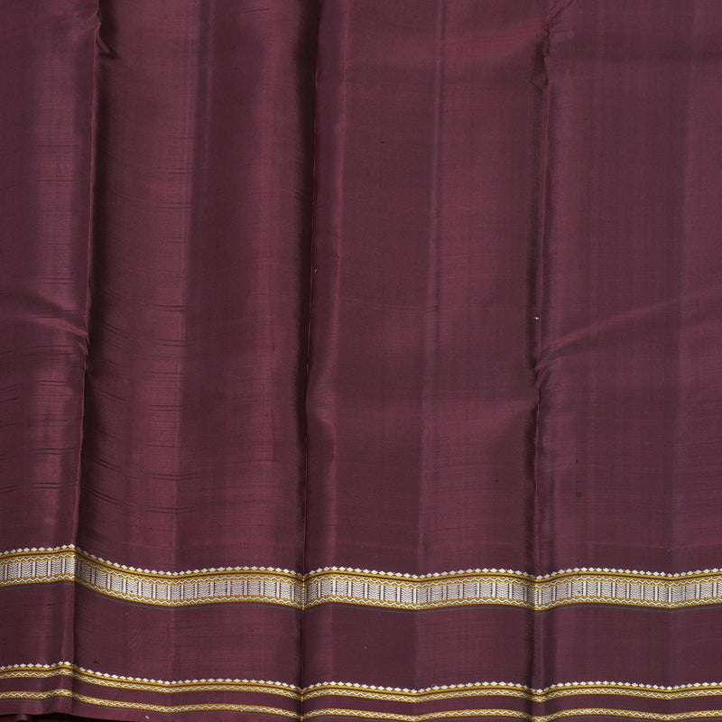 Hayagrivas Handloom Black Kanjivaram Silk Saree with Deep Maroon Border KBF224E8-1