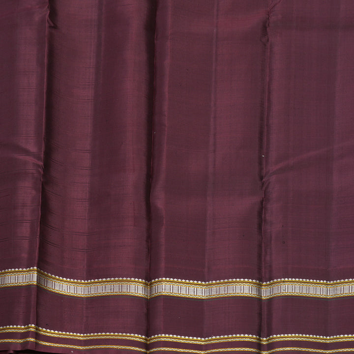 Hayagrivas Handloom Black Kanjivaram Silk Saree with Deep Maroon Border KBF224E8-1