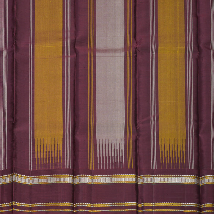 Hayagrivas Handloom Black Kanjivaram Silk Saree with Deep Maroon Border KBF224E8-1