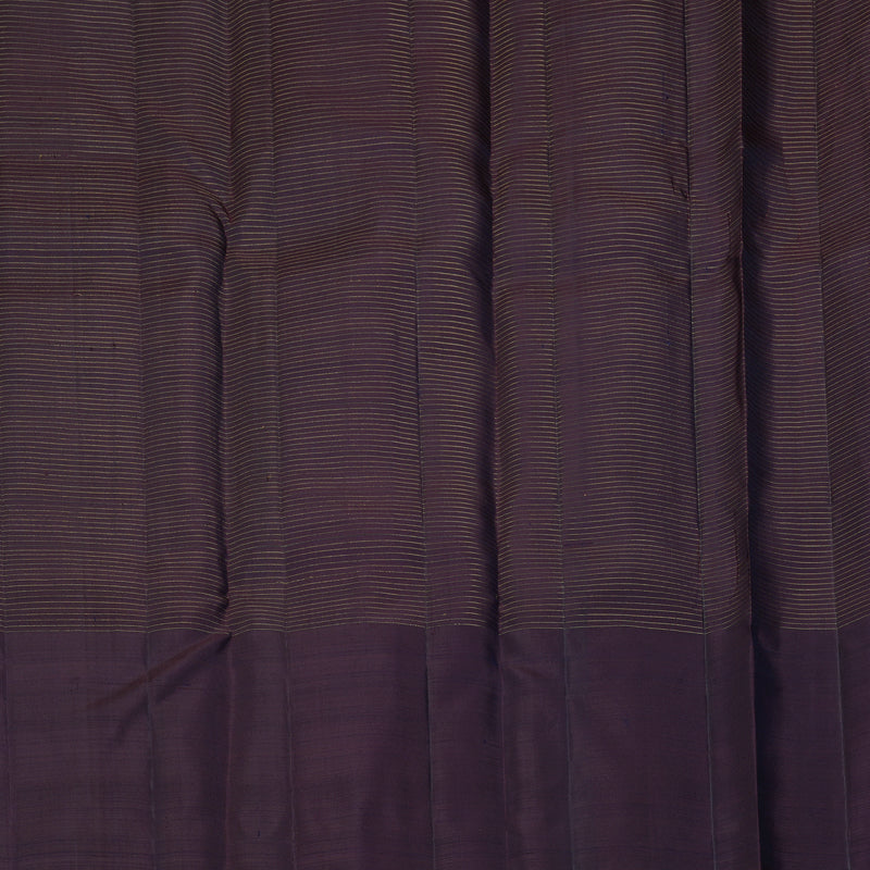Hayagrivas Handloom Bottle Green Kanjivaram Silk Saree with Plum Purple Border KBF227E13-3