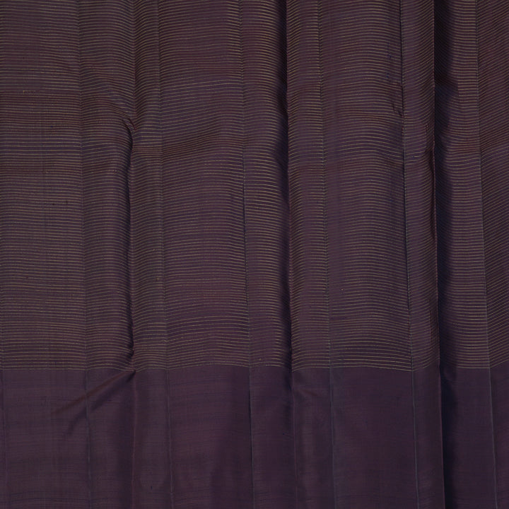 Hayagrivas Handloom Bottle Green Kanjivaram Silk Saree with Plum Purple Border KBF227E13-3