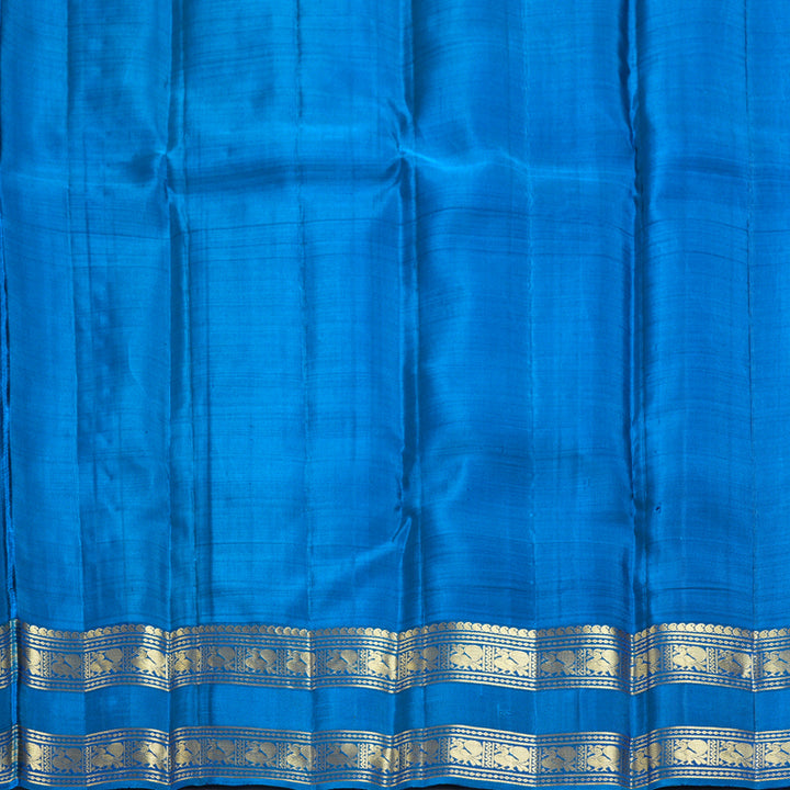 Hayagrivas Handloom Navy Blue Kanjivaram Silk Saree with Ramar Blue Border KBF227E5-1