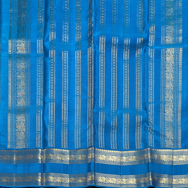 Hayagrivas Handloom Navy Blue Kanjivaram Silk Saree with Ramar Blue Border KBF227E5-1