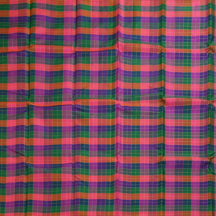 Hayagrivas Handloom Multicolour Checks Kanjivaram Silk Saree KBF228E1-1