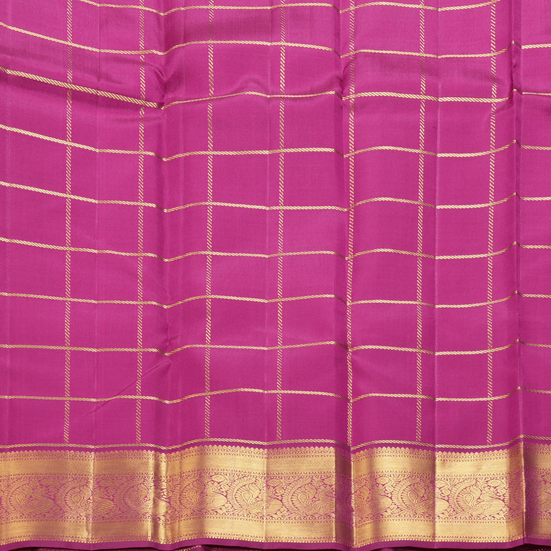 Hayagrivas Handloom Pink Kanjivaram Silk Saree with Purple Border KBF228E5-1