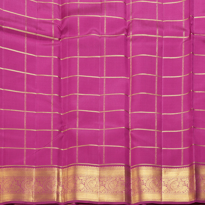 Hayagrivas Handloom Pink Kanjivaram Silk Saree with Purple Border KBF228E5-1