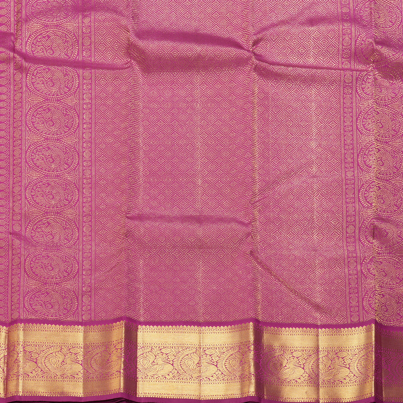 Hayagrivas Handloom Pink Kanjivaram Silk Saree with Purple Border KBF228E5-1