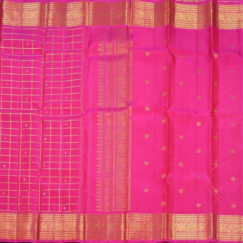 Hayagrivas Handloom Rani Pink Kanjivaram Silk Saree KBF228E5-5