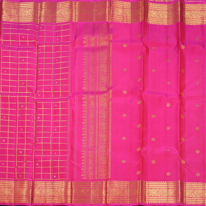 Hayagrivas Handloom Rani Pink Kanjivaram Silk Saree KBF228E5-5