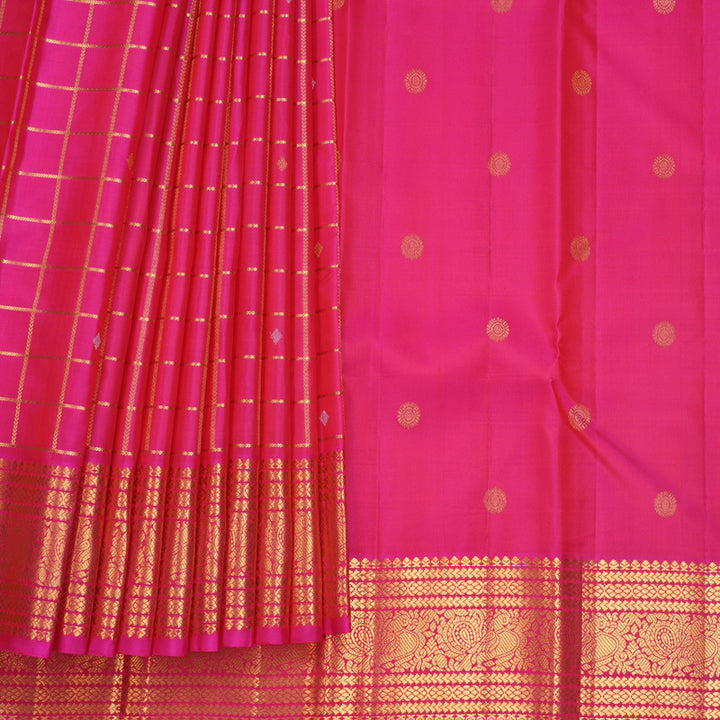 Hayagrivas Handloom Rani Pink Kanjivaram Silk Saree KBF228E5-5