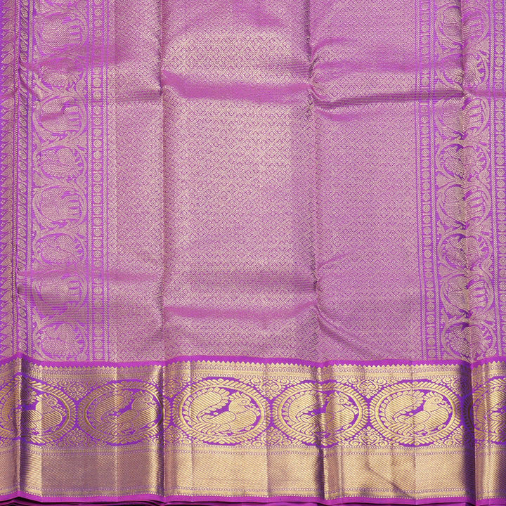 Hayagrivas Handloom Mayilkazhuthu Kanjivaram Silk Saree with Purple Border KBF228E6-3