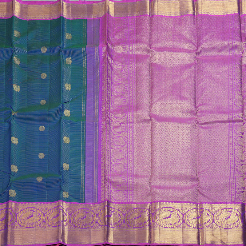 Hayagrivas Handloom Mayilkazhuthu Kanjivaram Silk Saree with Purple Border KBF228E6-3