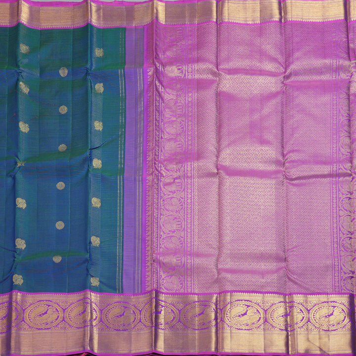 Hayagrivas Handloom Mayilkazhuthu Kanjivaram Silk Saree with Purple Border KBF228E6-3