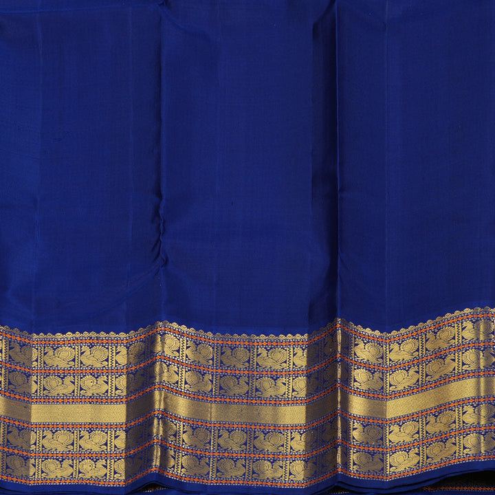 Hayagrivas Handloom Rani Pink Kanjivaram Silk Saree with Blue Border KBF228E7-1