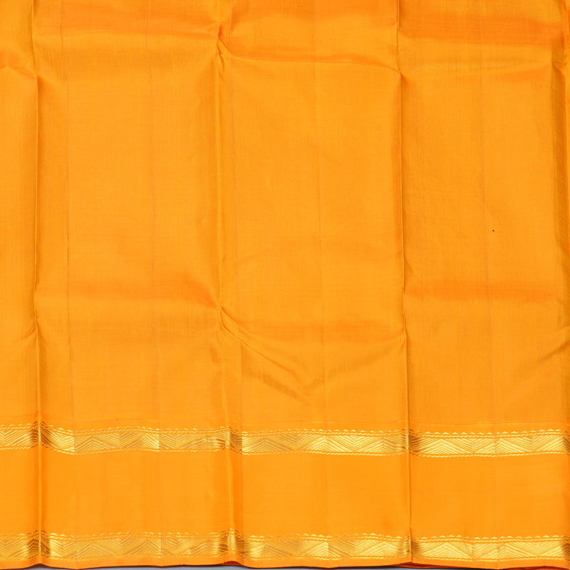 Hayagrivas Handloom Deep Violet Kanjivaram Silk Saree with Mambazham Orange Border KBF229E1-2