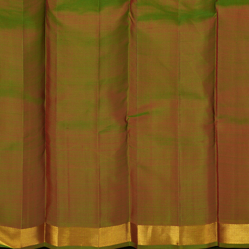 Hayagrivas Handloom Red Kanjivaram Silk Saree with Manthalir Green Border KBF22D1-1