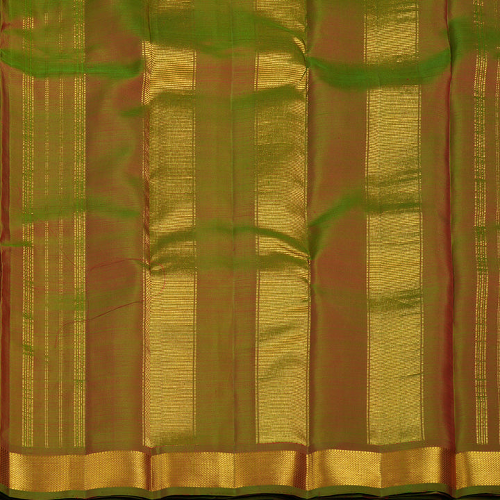 Hayagrivas Handloom Red Kanjivaram Silk Saree with Manthalir Green Border KBF22D1-1