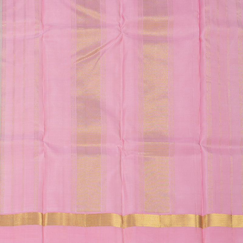 Hayagrivas Handloom Grey & Pink (Dual Tone) Kanjivaram Silk Saree with Baby Pink Border KBF230E2-1