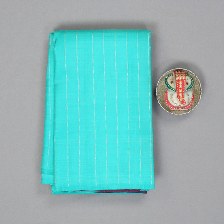 Hayagrivas Handloom Sea Blue Kanjivaram Silk Saree KBF230E5-1