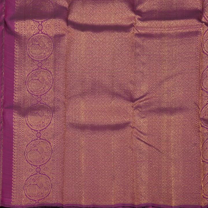 Hayagrivas Handloom Purple Kanjivaram Silk Saree KBF230E8-1