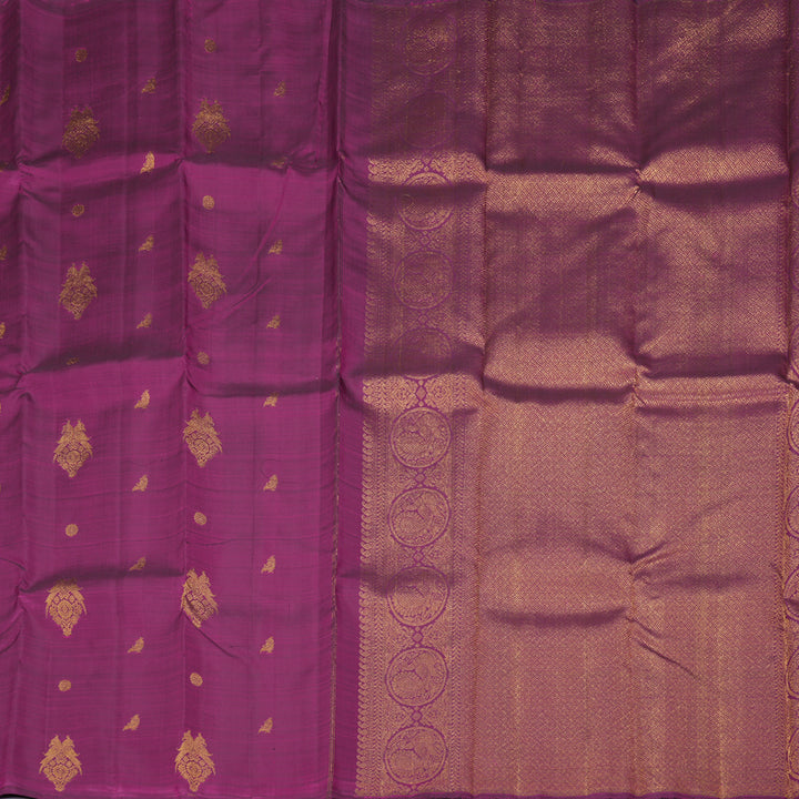 Hayagrivas Handloom Purple Kanjivaram Silk Saree KBF230E8-1