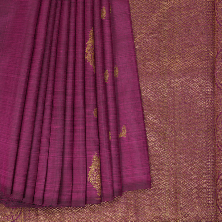 Hayagrivas Handloom Purple Kanjivaram Silk Saree KBF230E8-1