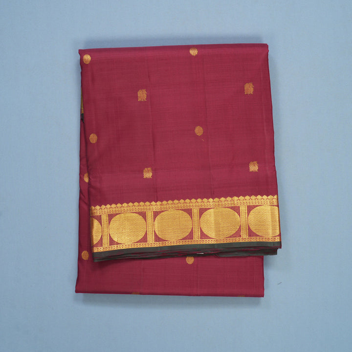 Hayagrivas Handloom Maroon Ten Yards Silk Saree KBF231E3-1