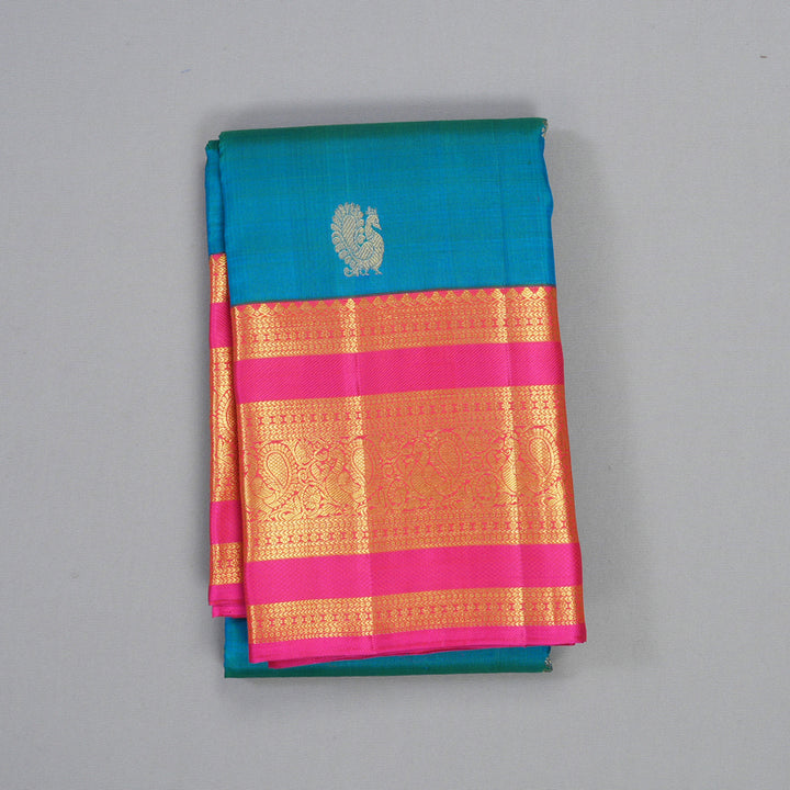 Hayagrivas Handloom Mayilkazhuthu Kanjivaram Silk Saree with Pink Border KBF235E1-1