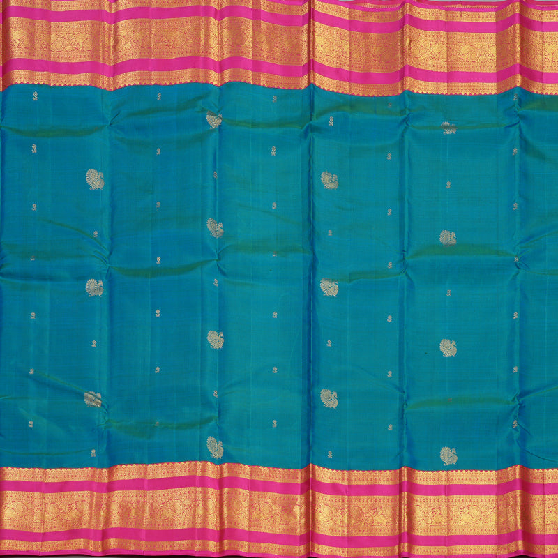 Hayagrivas Handloom Mayilkazhuthu Kanjivaram Silk Saree with Pink Border KBF235E1-1