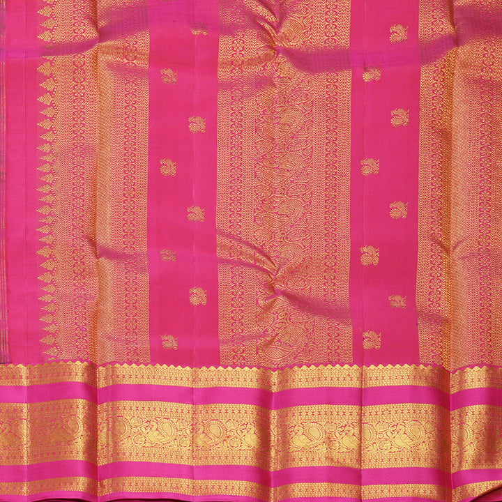 Hayagrivas Handloom Mayilkazhuthu Kanjivaram Silk Saree with Pink Border KBF235E1-1