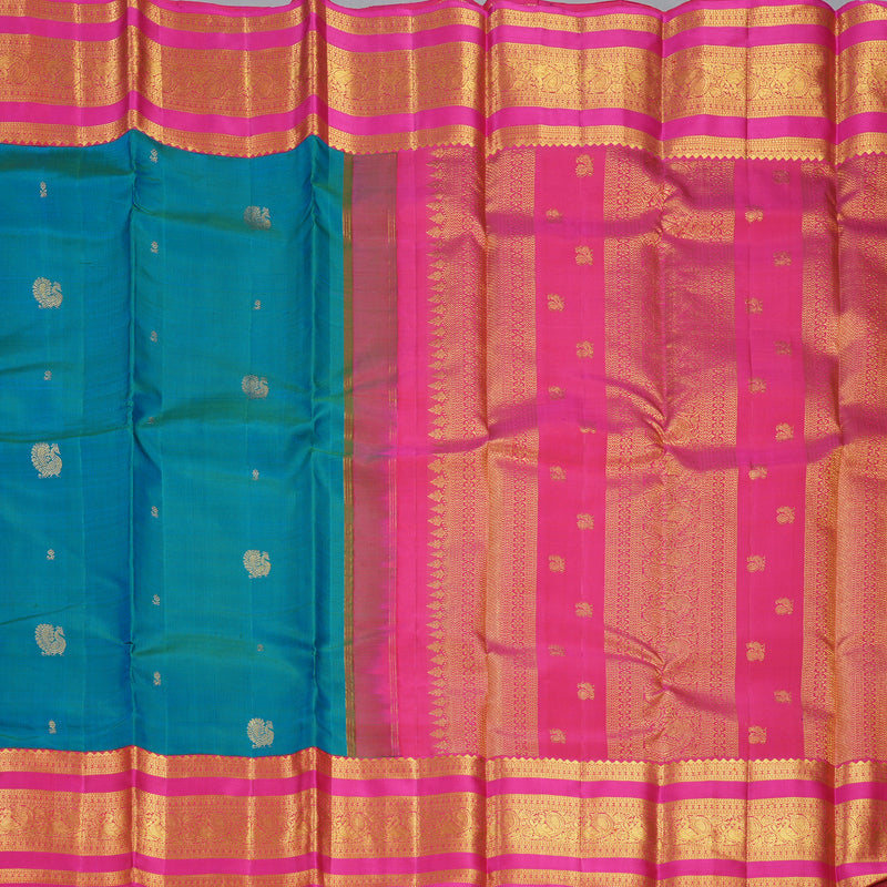 Hayagrivas Handloom Mayilkazhuthu Kanjivaram Silk Saree with Pink Border KBF235E1-1