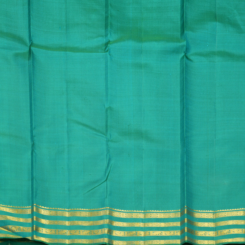 Hayagrivas Handloom Teal Kanjivaram Silk Saree KBF235E2-1